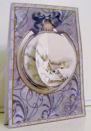 Ice Church 3D Floral Bauble Mini Card Front Kit by Pam Stubley