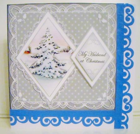 Snow Tree My Husband 7in Double Diamond Topper by Pam Stubley