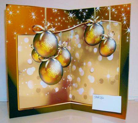 3D Gold Christmas Baubles by Pam Stubley