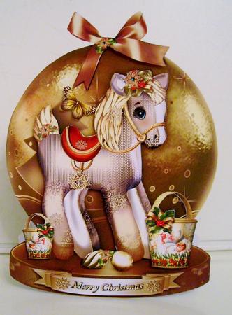 Christmas Vintage Toy Horse by Pam Stubley