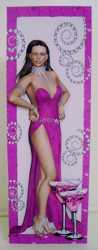 Glam Girl with Pink Champagne & Sparkle Tall Dl by Pam Stubley
