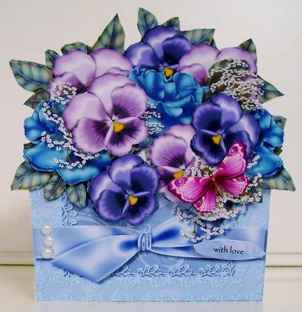 Flowerbox Roses Pansys & Butterflies Mini Kit by Pam Stubley