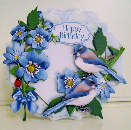 Country Birds 7x7 Tent Card Mini-kit - Blue Serenade by Pam Stubley