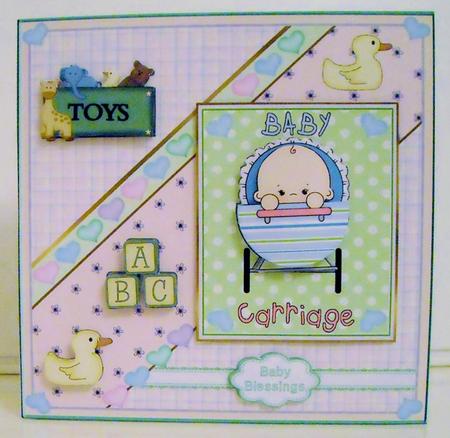 New Baby Boy 8x8ins Mini Kit by Pam Stubley