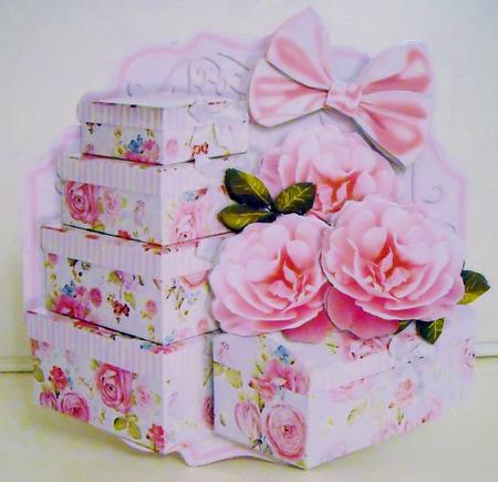 Spring Posies 7x7 Tent Card - Pink Gifts & Roses by Pam Stubley