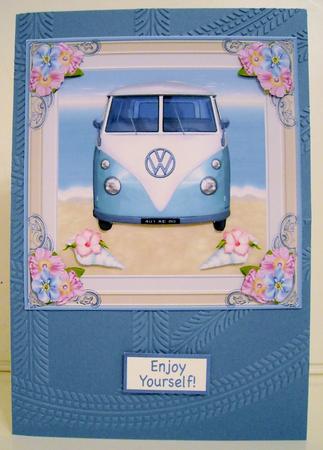 Birthday Decoupage Holiday Camper Van Topper 2 by Pam Stubley