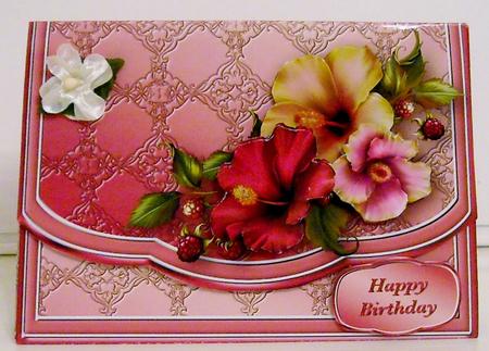 Hibiscus Flapover Clutch Bag Card Mini Kit by Pam Stubley