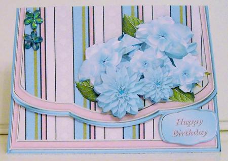 Aqua Posy Flapover Clutch Bag Card Mini Kit by Pam Stubley