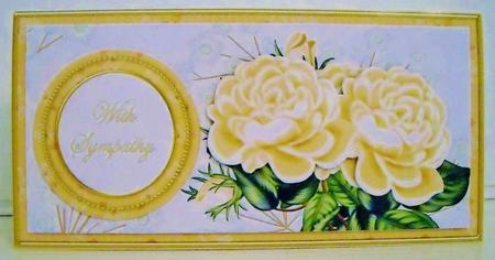 Peach Roses with Sympathy Dl Decoupage Topper by Pam Stubley