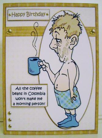 Bert and His Morning Coffee Quick Card by Pam Stubley