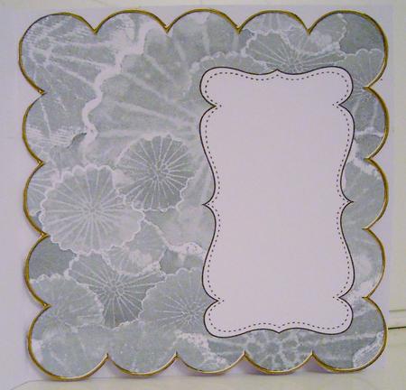 Black Oriental Lotus Plain 8in Scallop Insert Panel by Pam Stubley