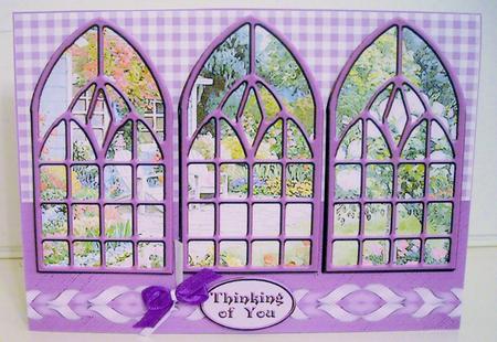 English Garden Window Card Front by Pam Stubley