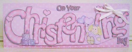 Large Dl Christening Quick Card N 3D Decoupage by Pam Stubley