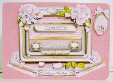 Beautiful Soft Rose Vintage Retro Radio with Roses by Pam Stubley