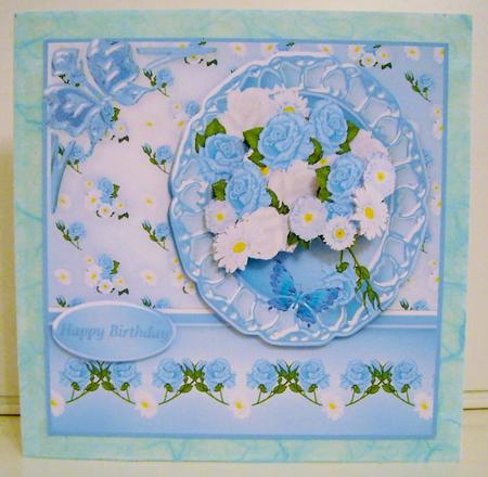 Blue Roses Cameo Card Mini Kit by Pam Stubley