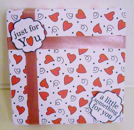 3D Romantic Hearts Gift Favour Fold Flat Card Box by Pam Stubley