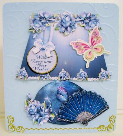 Blue Lamp Shaped Card Plus Gift Card by Pam Stubley