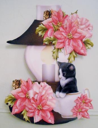 Antique Lamp & Pink Poinsettias Mini Kit by Pam Stubley