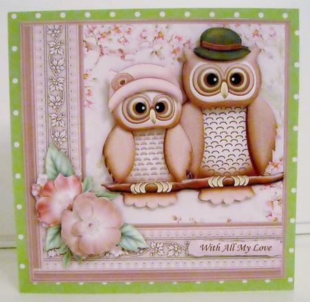Mr & Mrs Owl 8x8 Mini Kit & Decoupage by Pam Stubley