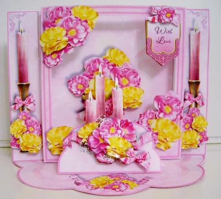 Shadow Box Easel Card Kits - Candles & Roses by Pam Stubley