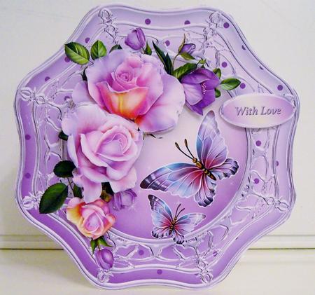 Roses and Butterflies Wavy Octagon Card Mini Kit by Pam Stubley