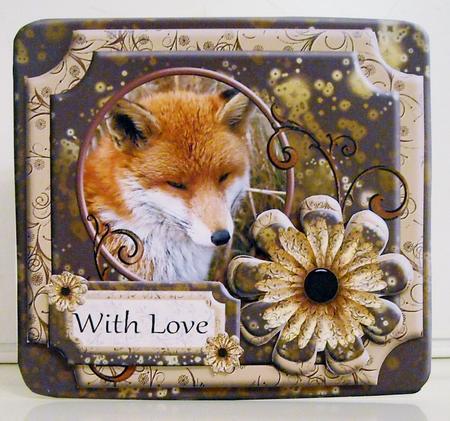 I'm Sorry Belated Birthday Fox Square Topper by Pam Stubley