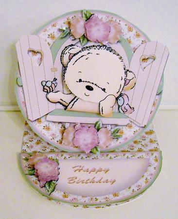 Bear in the Window Round Easel Card Kit by Pam Stubley
