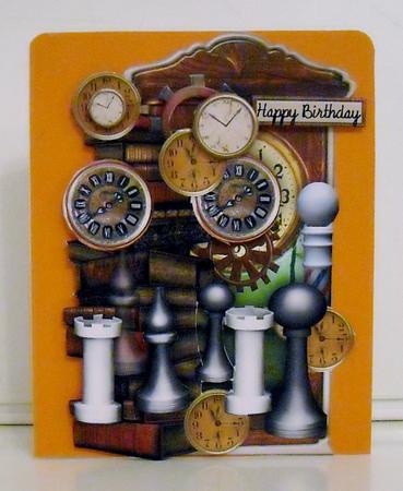 Chess O'clock.2 Male Card by Pam Stubley