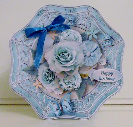 Teal Bouquet Wavy Octagon Card Mini Kit by Pam Stubley
