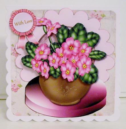 Mini Kit Platform Card Flowerpot in Pink by Pam Stubley