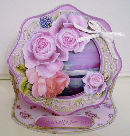 Rosy Dawn Octagon Frame Easel Card Mini Kit by Pam Stubley