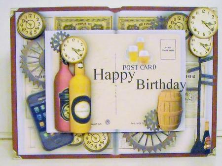 Happy Birthday Male Book Card by Pam Stubley