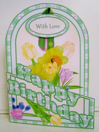 Spring Flowers Cutaway Card - Birthday by Pam Stubley