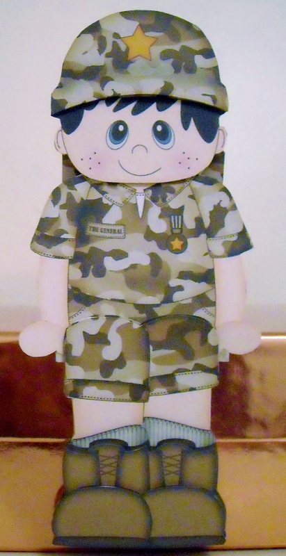 3D on the Shelf Card Kit - Steve Army Boy Desert Camouflage‎ by Pam Stubley