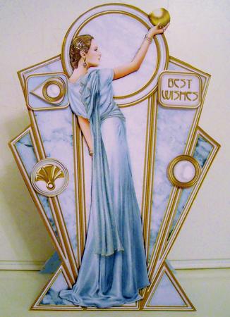 Pandore Art Deco Shaped Panels (light Blue) by Pam Stubley