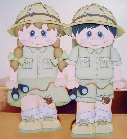 3D on the Shelf Card Kit - Herbert Safari Boy by Pam Stubley
