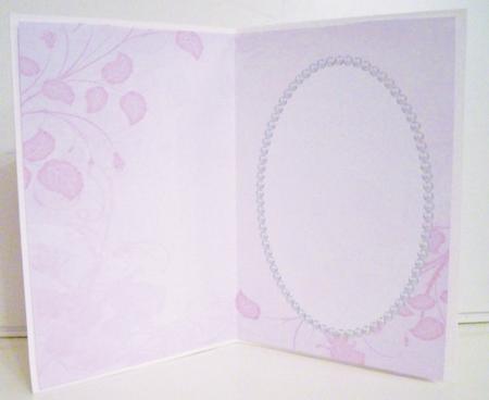 Pink Rose Leaves Insert, with Pearls by Pam Stubley