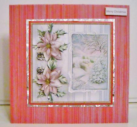 Snow Covered Trees and Poinsettia by Pam Stubley