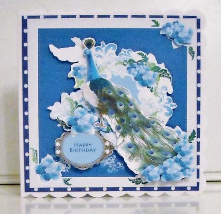 Pretty Floral Peacock Decoupage Mini Kit by Pam Stubley