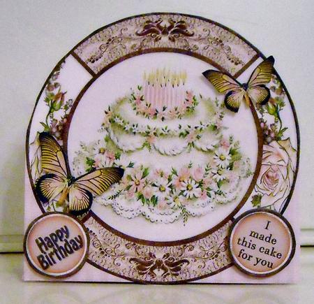 Happy Birthday Round Over the Top Fold Card 207 by Pam Stubley