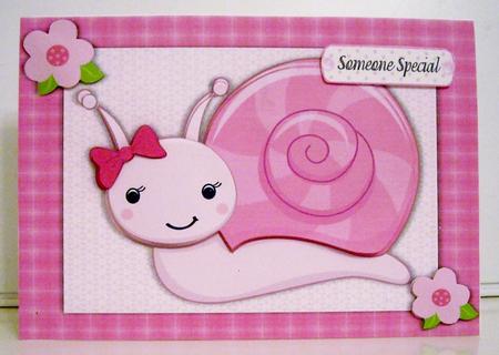 Cute Snail with Bow by Pam Stubley