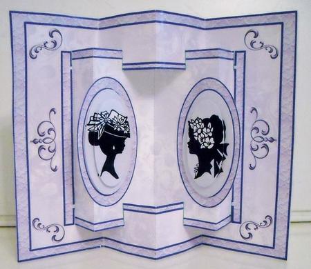3D Concertina Pop-out - Victorian Ladies (blue) by Pam Stubley