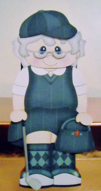 3D on the Shelf Card Kit - Golfing Old Lady Edna by Pam Stubley