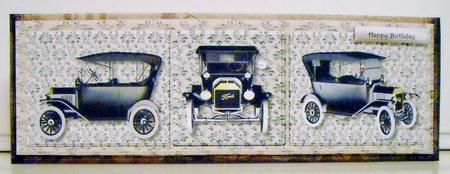 Large Dl Card Vintage Cars by Pam Stubley
