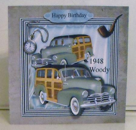 1948 Silver Vintage Woody Car, 8x8 Mini Kit by Pam Stubley