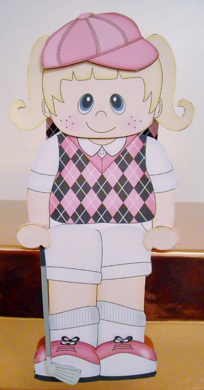 3D on the Shelf Card Kit - Golfing Girl Mary by Pam Stubley