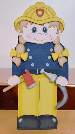 3D on the Shelf Card Kit - Firefighter Firewoman Faye by Pam Stubley