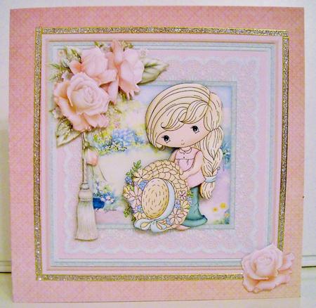 Izzy's Bonnet 8x8 Easter or Birthday Mini Kit with Decoupage by Pam Stubley