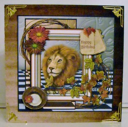 Male Card Lion Time to Relax -  by Pam Stubley