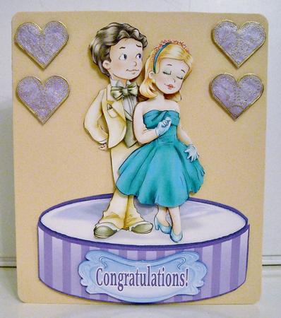 Prom Night or Engagement - Shaped Card Topper with Decoupage by Pam Stubley